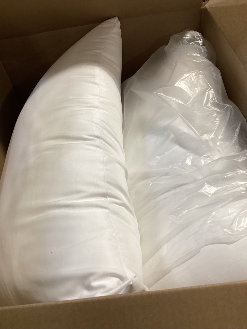 Condition photo showing As Is for homiest white pillow shams standard size set of 2, 2 inch wide decorative flange shams set, soft & cozy microfiber pillow cases with envelope closure, wrinkle & stain resistant pillowcases white standard