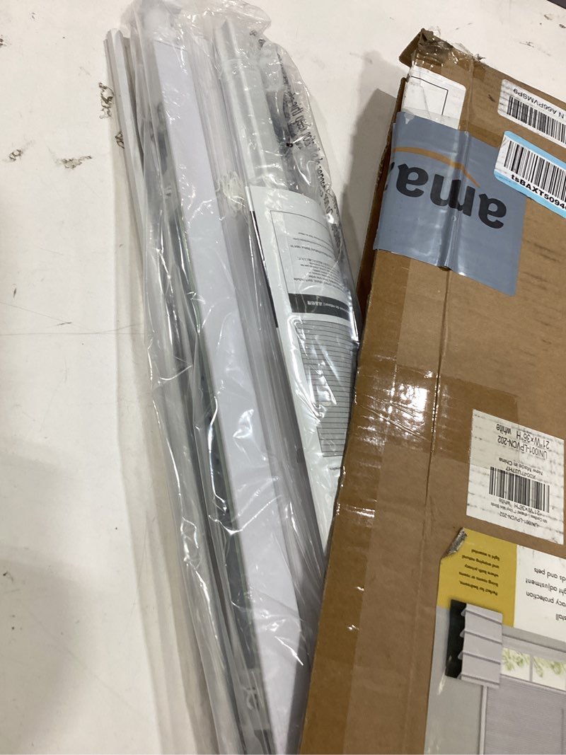 Condition photo showing Good Condition for unishades no drill blinds for windows 1" vinyl l-shaped slats cordless mini blinds for home, for window size 21" w × 36" h white white 21" w × 36" h