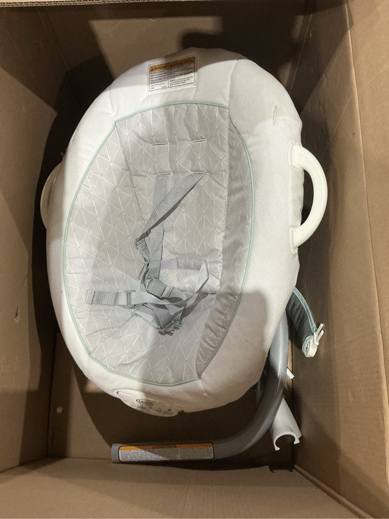 Condition photo showing As Is for graco soothe ’n sway lx portable baby swing and baby bouncer bouncer, multi direction seat, 2 speed vibration, derby