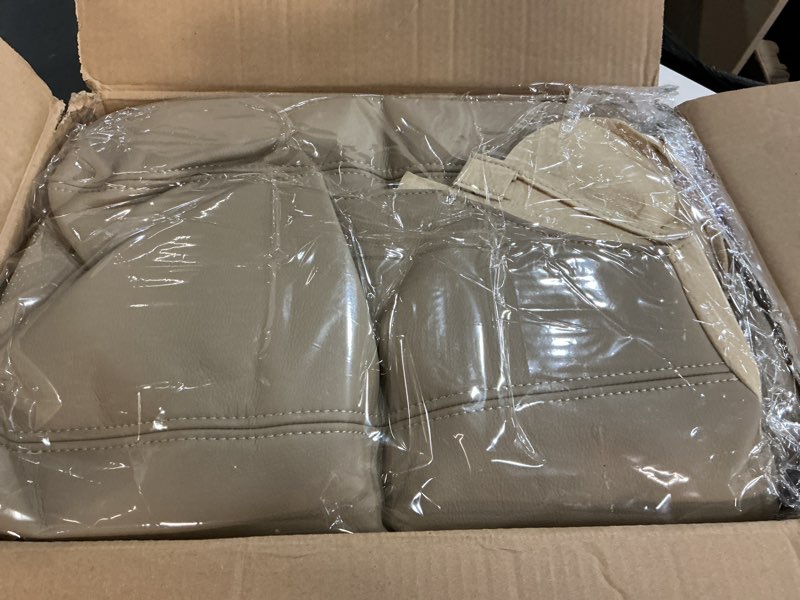 Condition photo showing Good Condition for nlqr tan perforated driver & passenger bottom and top lean back replacement microfiber leather seat covers compatible with ford f250 f350 f450 f550 lariat 2011 2012 2013 2014 2015 2016