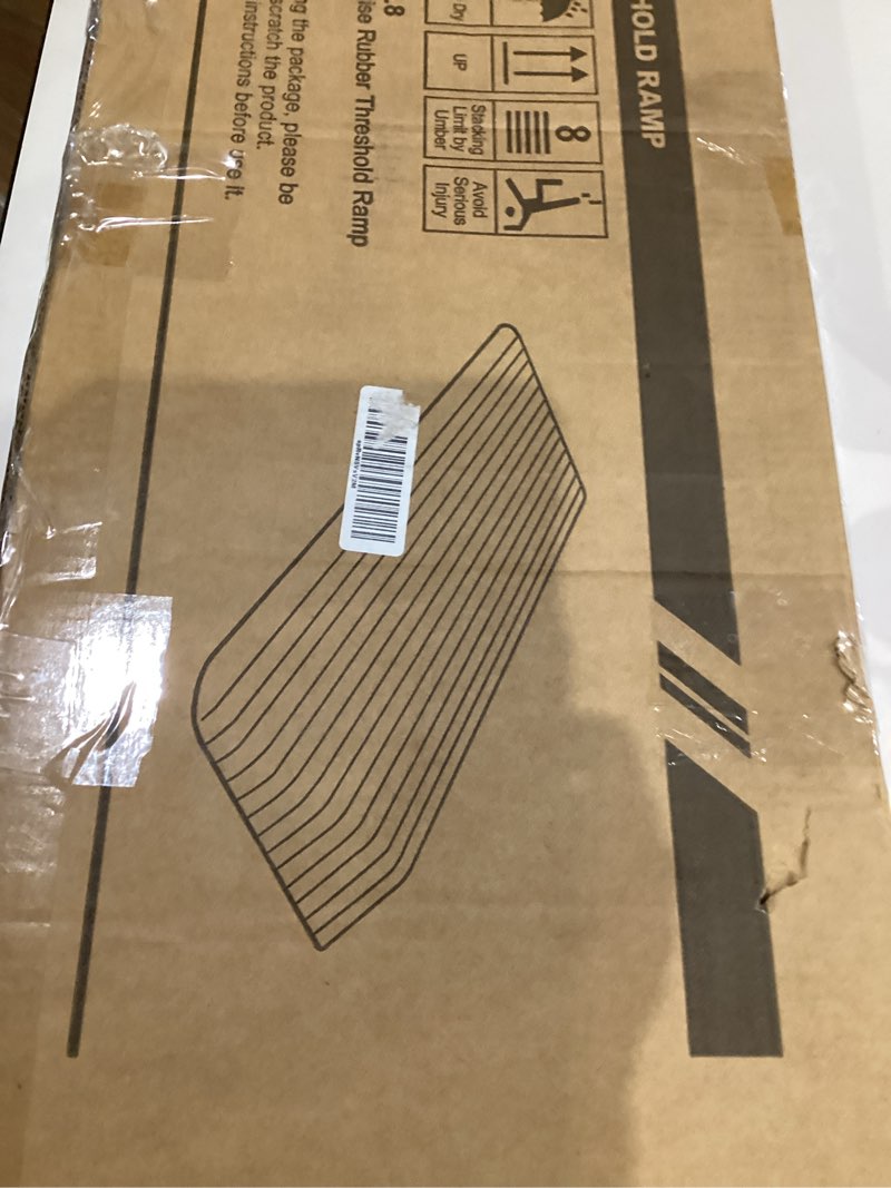 Condition photo showing As Is for Ruedamann 1-1/2“ RiseThreshold Ramp, Durable Solid Rubber with 2200lbs Load Capacity, Non-Skid and A