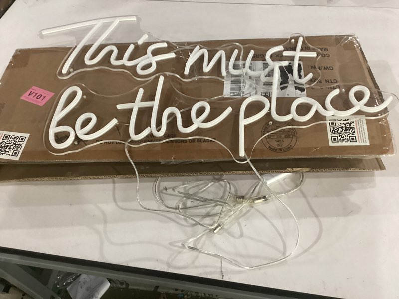 Condition photo showing Good Condition for not tested**** this must be the place neon signs, 49.6x8.67 inch (large) dimmable neon light signs with on/off switch, neon sign for bedroom coffee beauty bar nail salon wedding birthday party decor, warm white warm white this must be the pace