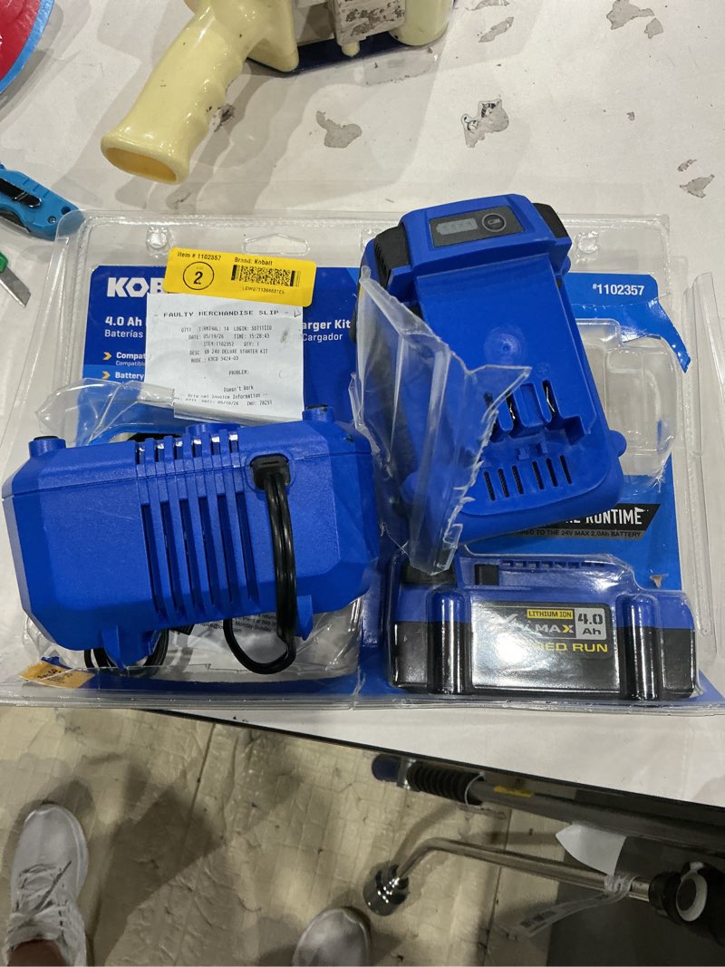 kobalt 24 -volt 2 -pack lithium-ion ( 4.0 ah 4.0 ah battery and charger )
