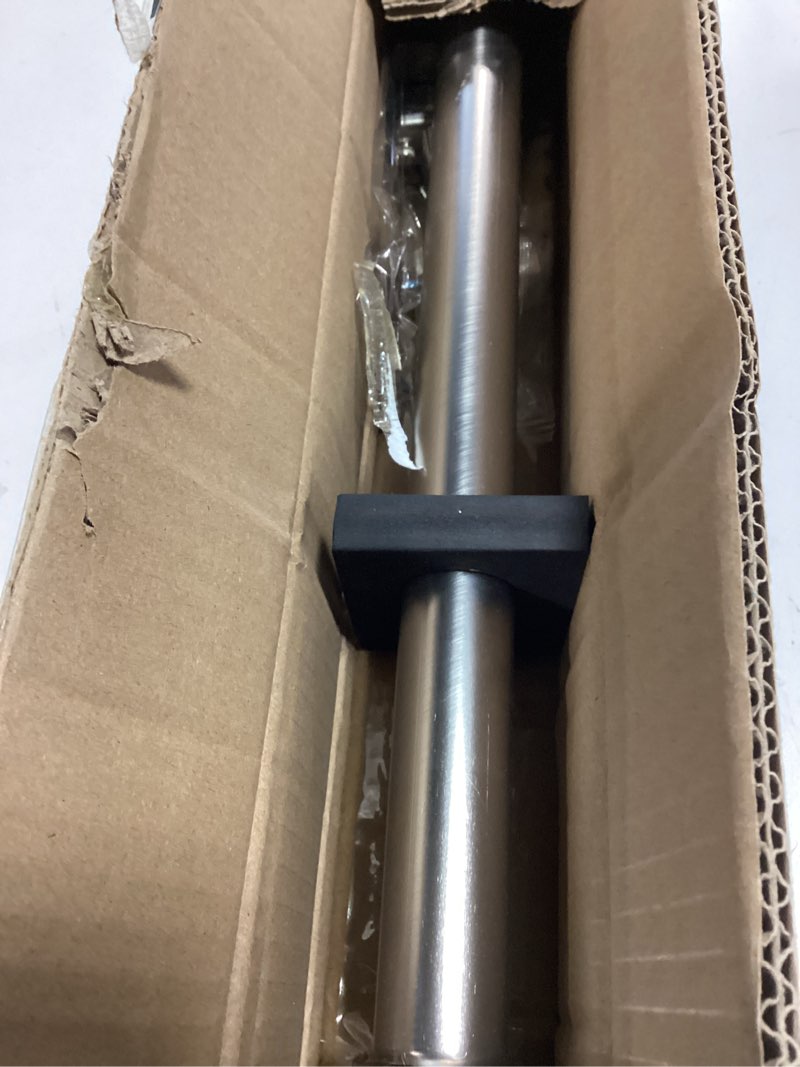 Condition photo showing As Is for 1 1/8 Inch Diameter Curtain Rods, 36-72” Telescoping Large Single Window Drapery Rod Heavy Duty With Adjustable Modern Brackets, Matte Nickel Matte Nickel 36-72"