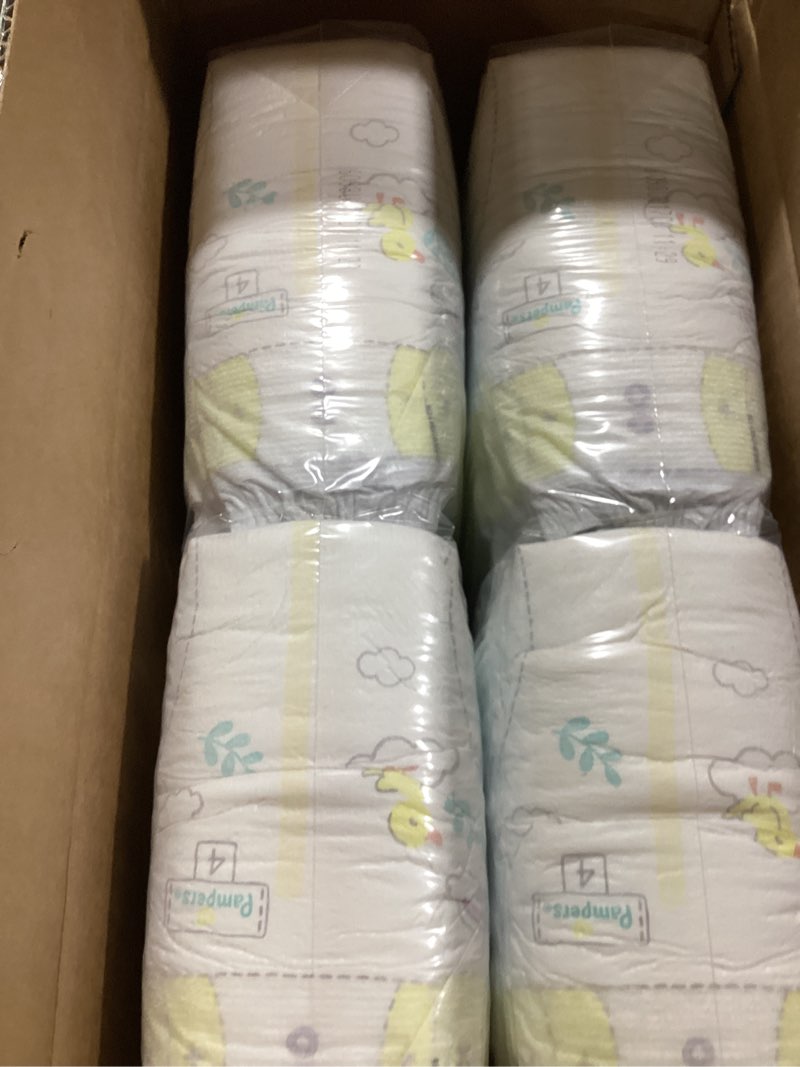 Condition photo showing New/Like New for pampers swaddlers diapers, size 4 (15-34 lbs), 120 count, absorbent, keeps baby dry and comfortable, skin safe disposable baby diaper (packaging may vary) size 4 120