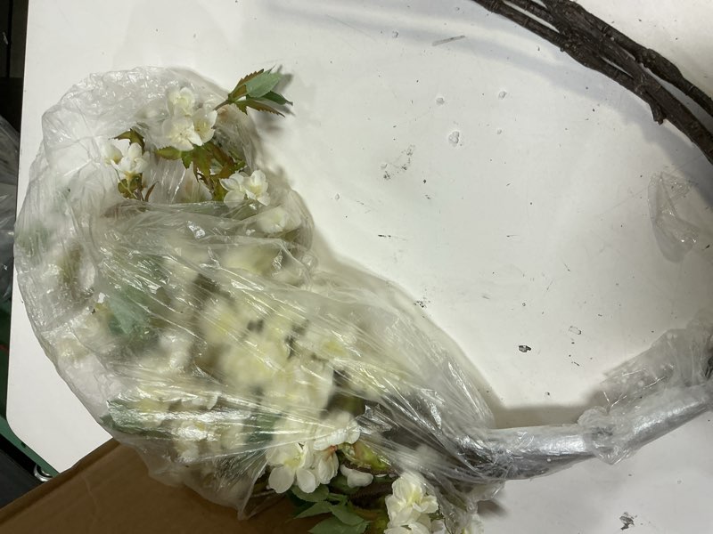 Condition photo showing Good Condition for artificial flowers, 2pcs fake cherry blossom branches 31 inch long stem silk flowers for diy vase home hotel office wedding party garden decor (white)