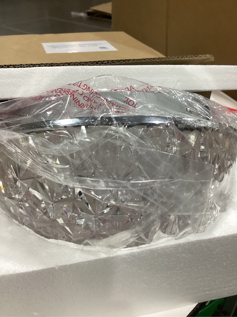 Condition photo showing Good Condition for dakason led ceiling light fixture flush mount, crystal chandelier modern ceiling light for kitchen, hallway, living room, foyer, closet, 12in 15w 1640lm, 3/4/5000k cct selectable, dimmable