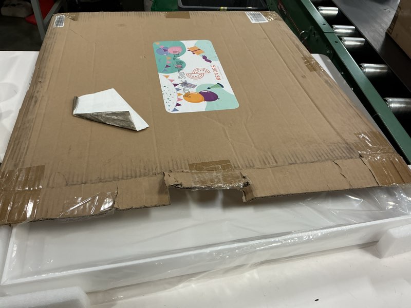 Condition photo showing New/Like New for extra large glossy white acrylic serving tray with handles-king size spill proof-for ottoman,coffee table, breakfast, tea, food, butler -safe edge organizer-24x24x2h inch 24" x 24" x 2" white