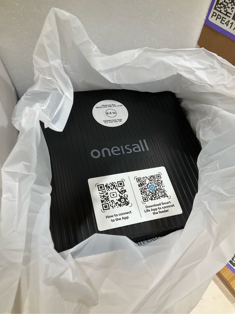 Condition photo showing Good Condition for oneisall automatic cat feeder with 5g wifi, automatic cat food dispenser for 2 cats small pets, 20 cups/5l timed dry food dispenser with app control black wi-fi