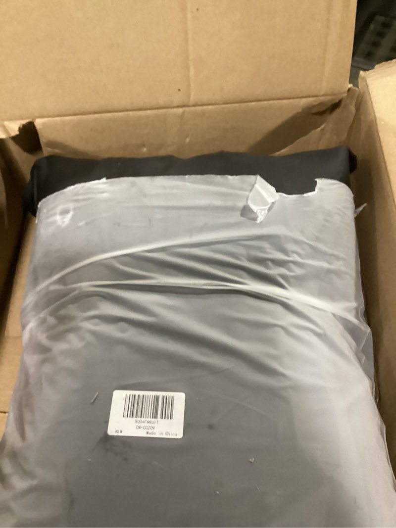 Condition photo showing As Is for Forklift Cover for Rain Up to 6000LB,,Can Be Rolled Up On All Sides,Ultra-Transparent EVA&Brown Canopy for Sun,Universal,Waterproof Black Vinyl Canopy+EVA