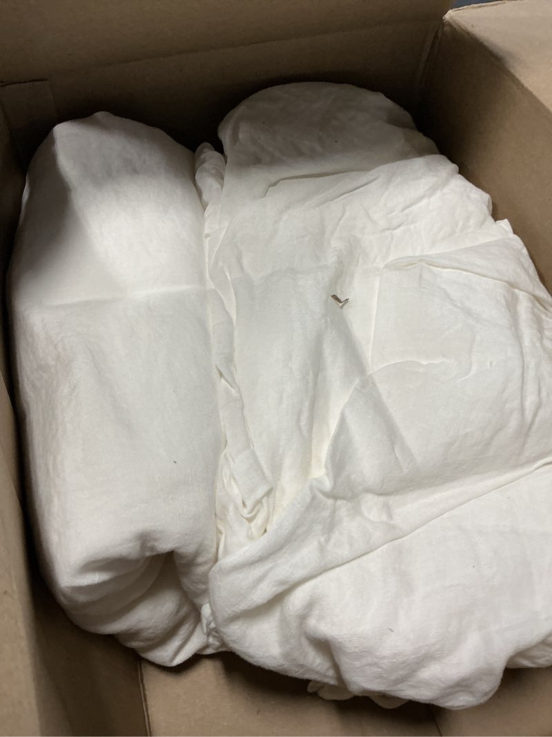 Condition photo showing As Is for european linen fitted sheet set, king, white