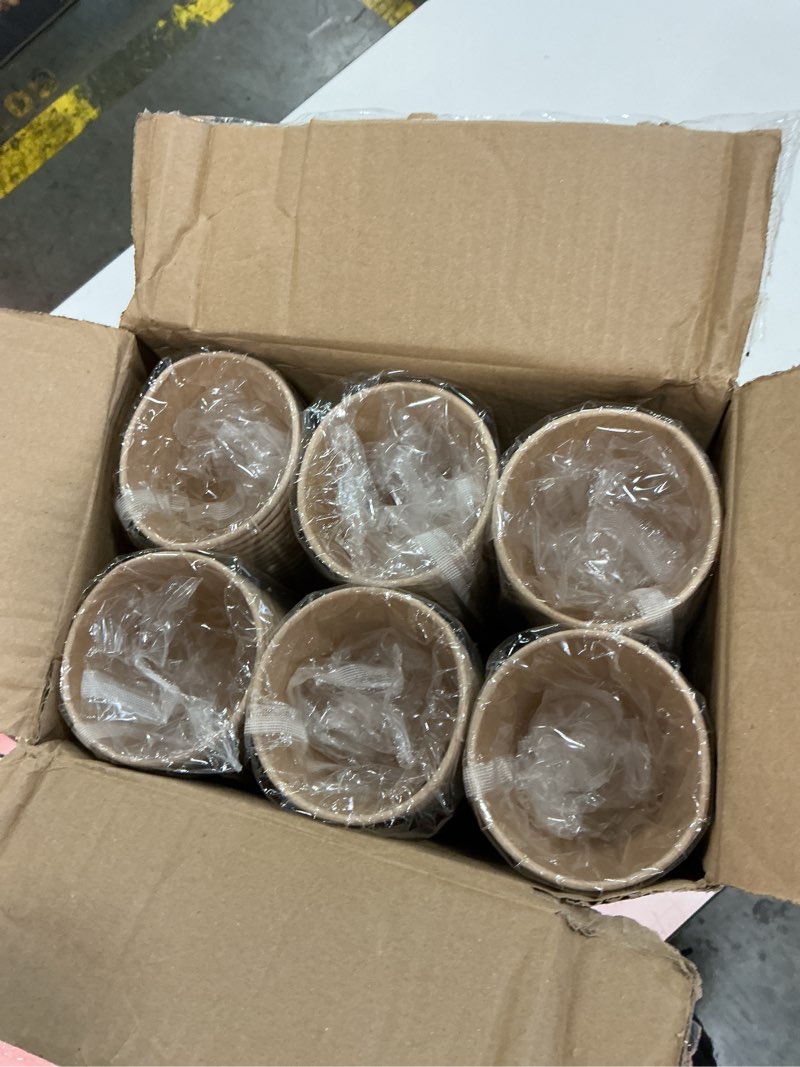 Condition photo showing New/Like New for plant-based pla lined disposable coffee cups with lids, straws & sleeves, compostable cups set, eco-friendly for hot/cold drinks, party, travel, office (12 oz 100 count) cream white 12oz