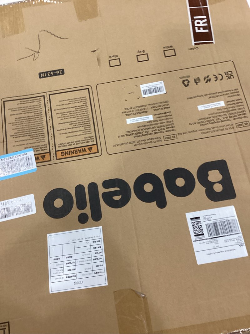 Condition photo showing As Is for Babelio Baby Gate for Stairs & Doorways, 26-43" W 28" H No Bottom Bar| Easy Installation| One-Handed Operation| Auto-Close| Hardware Mount (Drill Needed) Safety Dog/Pet Gate (Brown Wood Pattern) Brown Wood Pattern - B17 28" H, 26-43" W-Standard