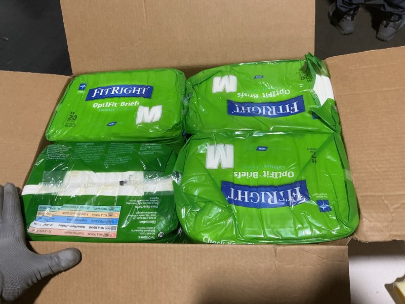 Condition photo showing Good Condition for FitRight Adult Diapers, Ultra Heavy Absorbency, M (Waist Size 32in-44in), 80 Count, OptiFit Incontinence Briefs for Men and Women, Disposable, Moisture-Wicking, Leak Protection, Medium 80 count