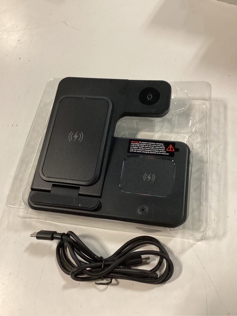 Condition photo showing Good Condition for merkury innovations 3-in-1 wireless charging station for samsung galaxy phone, watch & buds – foldable, black