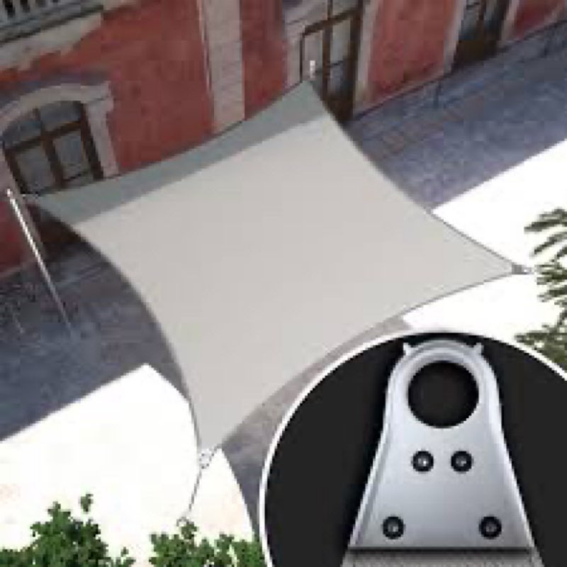 Royal Shade 12' x 16' Grey Rectangle Super Ring Sun Shade Sail Canopy RSTAWS, Heavy Duty Durable Str