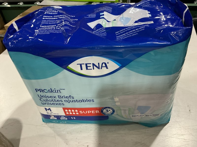 Condition photo showing New/Like New for tena proskin unisex incontinence adult diapers, maximum absorbency, medium, 14 ct