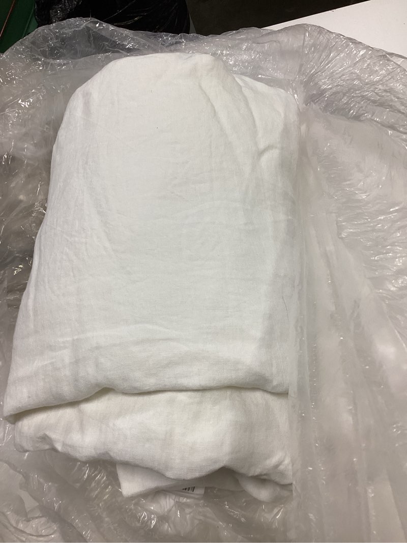 Condition photo showing As Is for quince european linen duvet cover, king white