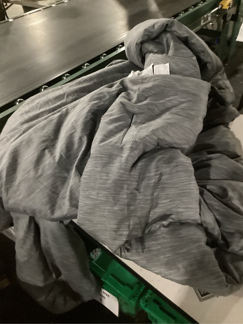Condition photo showing As Is for Bedsure Full Comforter Set Grey - Bed in a Bag Full Size Bedding Set 7 Pieces, GentleSoft™ Pintuck Bed Set Gift for Family, Pinch Pleat Grey Comforter with Sheets, Pillowcases & Shams Full 01 - Grey