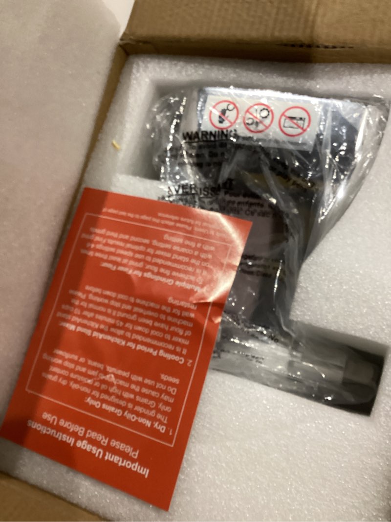 Condition photo showing As Is for All Metal Grain Mill Attachment for KitchenAid Stand Mixer,12 Fineness Setting From Coarse to Fine for Non-Oily Dry Grain Wheat,Oats,Rice,Corn,Barley,Buckwheat,Millet and Other Cereals