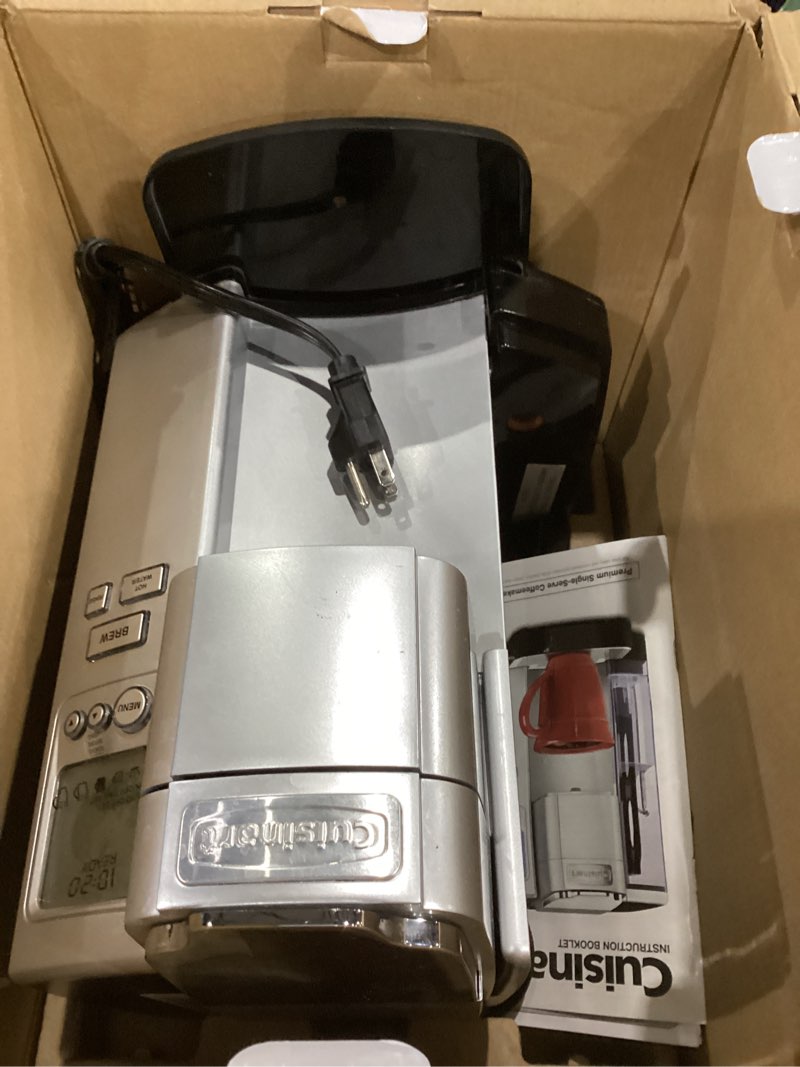 Condition photo showing Good Condition for cuisinart coffee maker, single serve 72-ounce reservoir pod coffee machine, programmable brewing & hot water dispenser, 3 cup-size settings, stainless steel, ss-10p1, silver