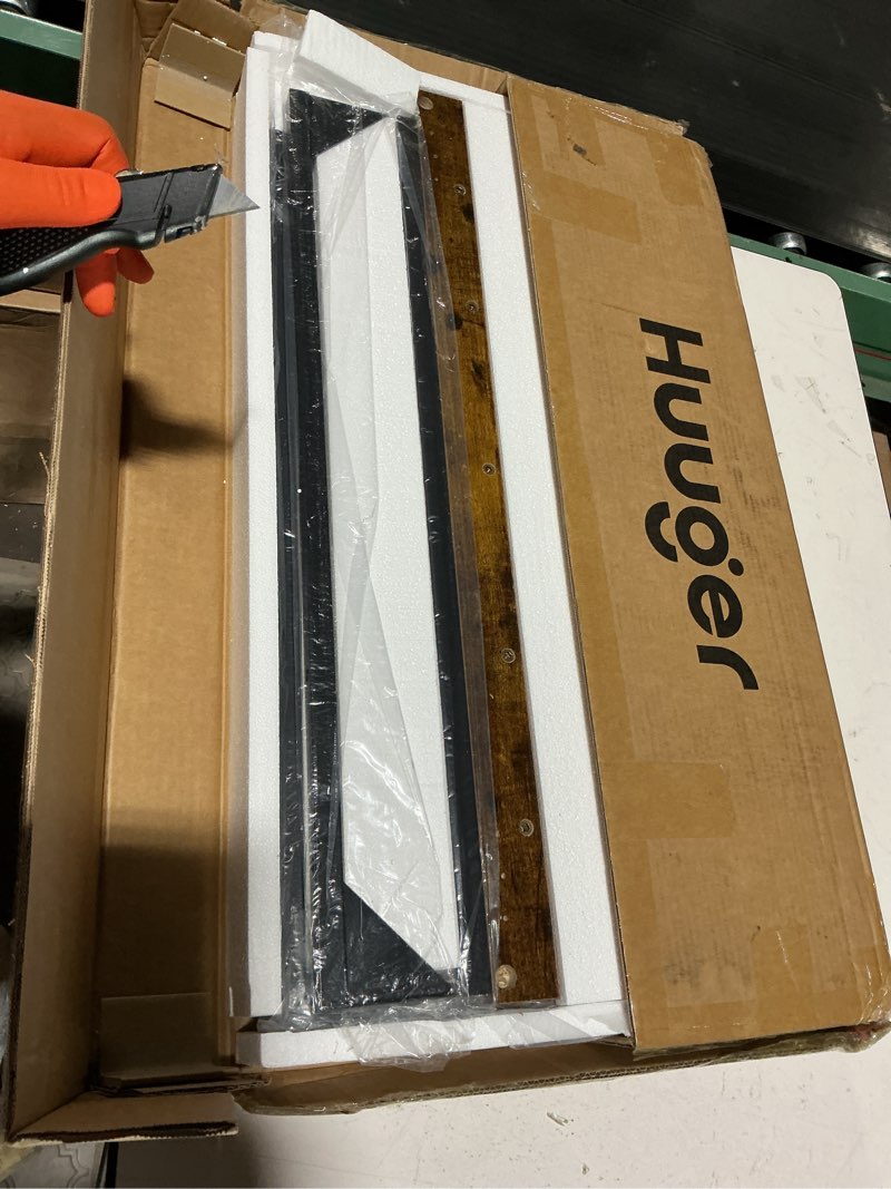 Condition photo showing Good Condition for huuger folding desk for small spaces, 31.5 inch foldable computer table, for home office, study, bedroom, dorm, space saving, small writing work office computer desk, easy to fold, rustic brown rustic brown 18.9"d x 31.5"w