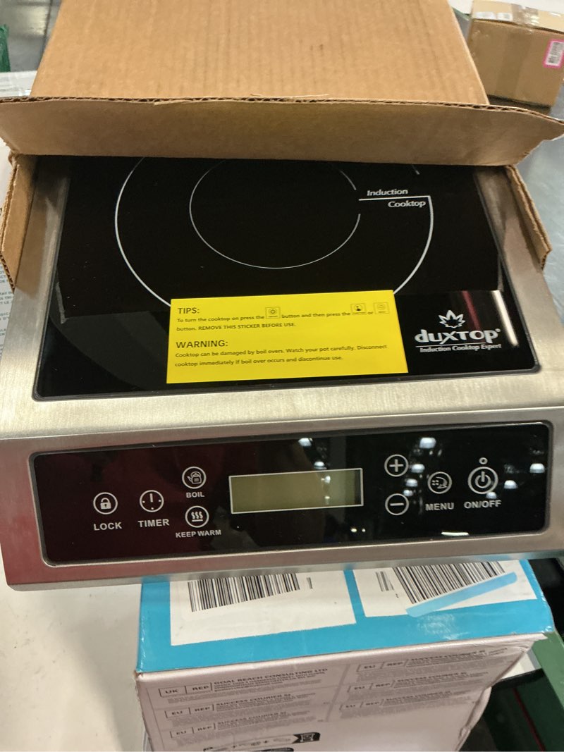 Condition photo showing Good Condition for duxtop professional portable induction cooktop, commercial range countertop burner, 1800 watts induction burner with sensor touch and lcd screen, p961ls/bt-c35-d, silver/black