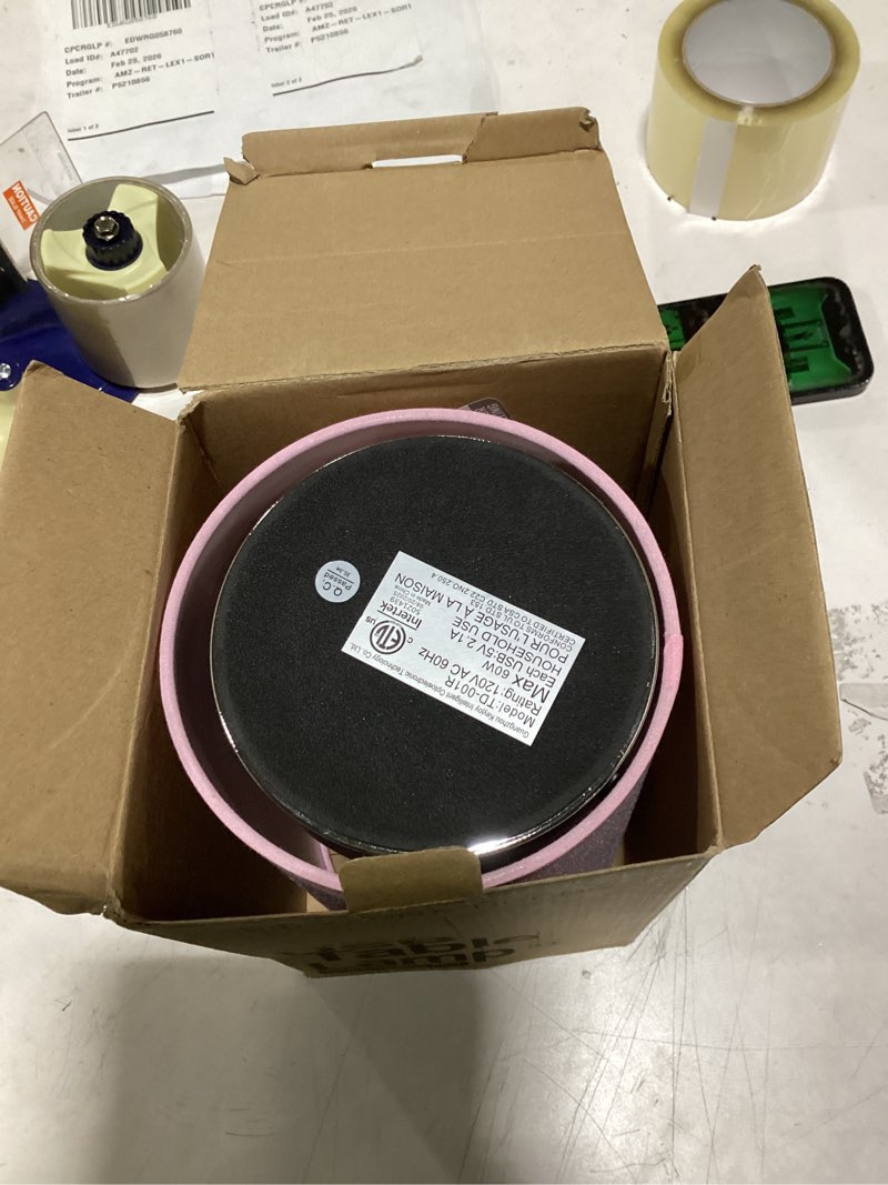 Condition photo showing Good Condition for Yarra-Decor Bedside Lamp with USB Port - Touch Control Table Lamp for Bedroom 3 Way Dimmable Nightstand Lamp with Round Pink Fabric Shade for Living Room, Dorm, Home Office (LED Bulb Included)