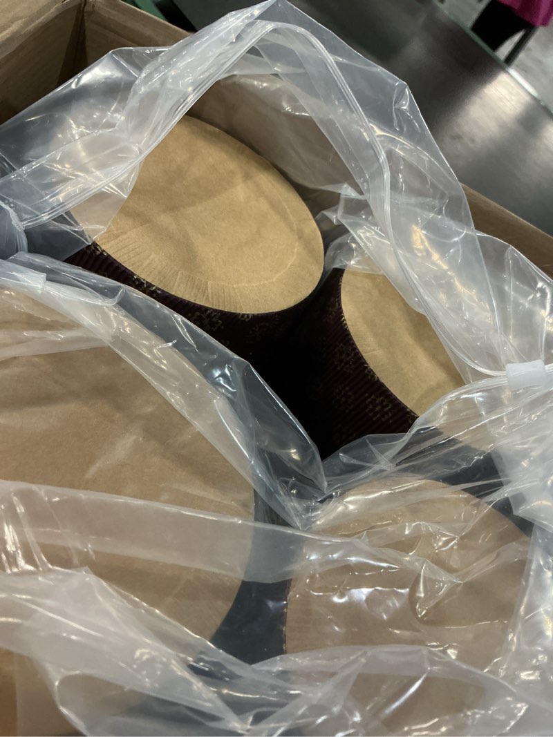 Condition photo showing Good Condition for foldtier 48 pcs easter bread mold, corrugated paper baking molds, round paper form for cakes panettone pan kitchen muffin cupcake kulich paska, brown (20 oz) 48 20 oz