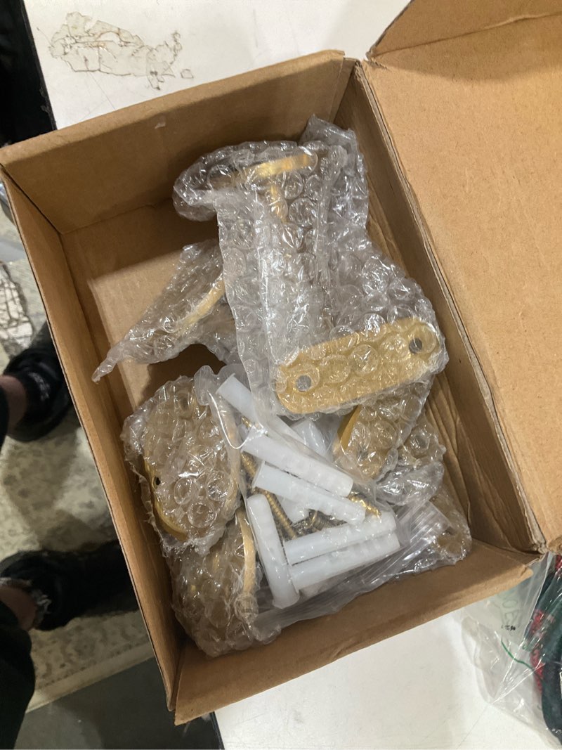 Condition photo showing Good Condition for heavy duty gold handrail brackets for indoor stairs, 304 stainless steel stair railing bracket, wall mount banister brackets for wood & metal stair railing (4 pack) gold aisi 304 - 4 pack