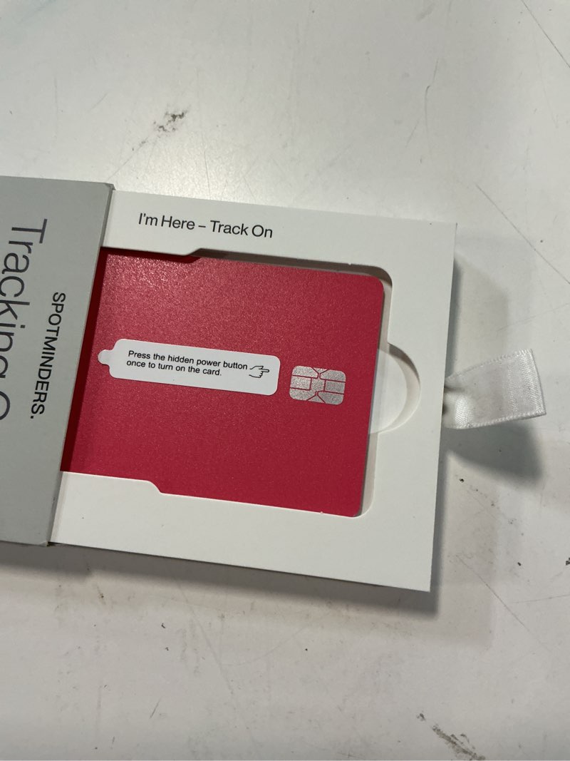 Condition photo showing Good Condition for spotminders apple mfi certified credit card wallet tracker pro pink (ios only) gifts for mom works with apple find my rechargeable tracking card for her ip68 0.07in slim item finder for luggage purse pink pro (pack of 1)