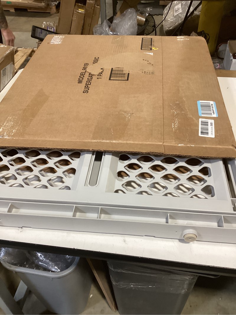Condition photo showing Good Condition for toddleroo by north states - supergate ergo baby gate: plastic baby gate for stairs & doorways - adjustable indoor safety gate - made in usa - 26 to 42 inches wide - 26 inches tall - sand