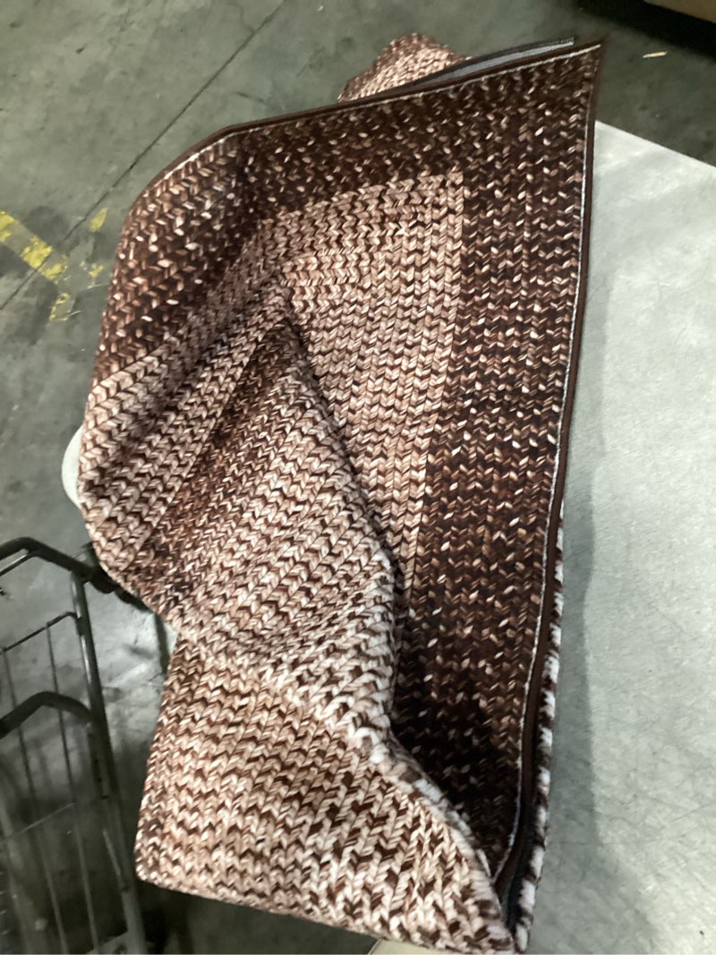 Condition photo showing New/Like New for gaomon braided collection area rug - modern washable brown vintage country cottage floor carpet - 5x7, low pile, non-slip indoor throw carpet for living room & bedroom