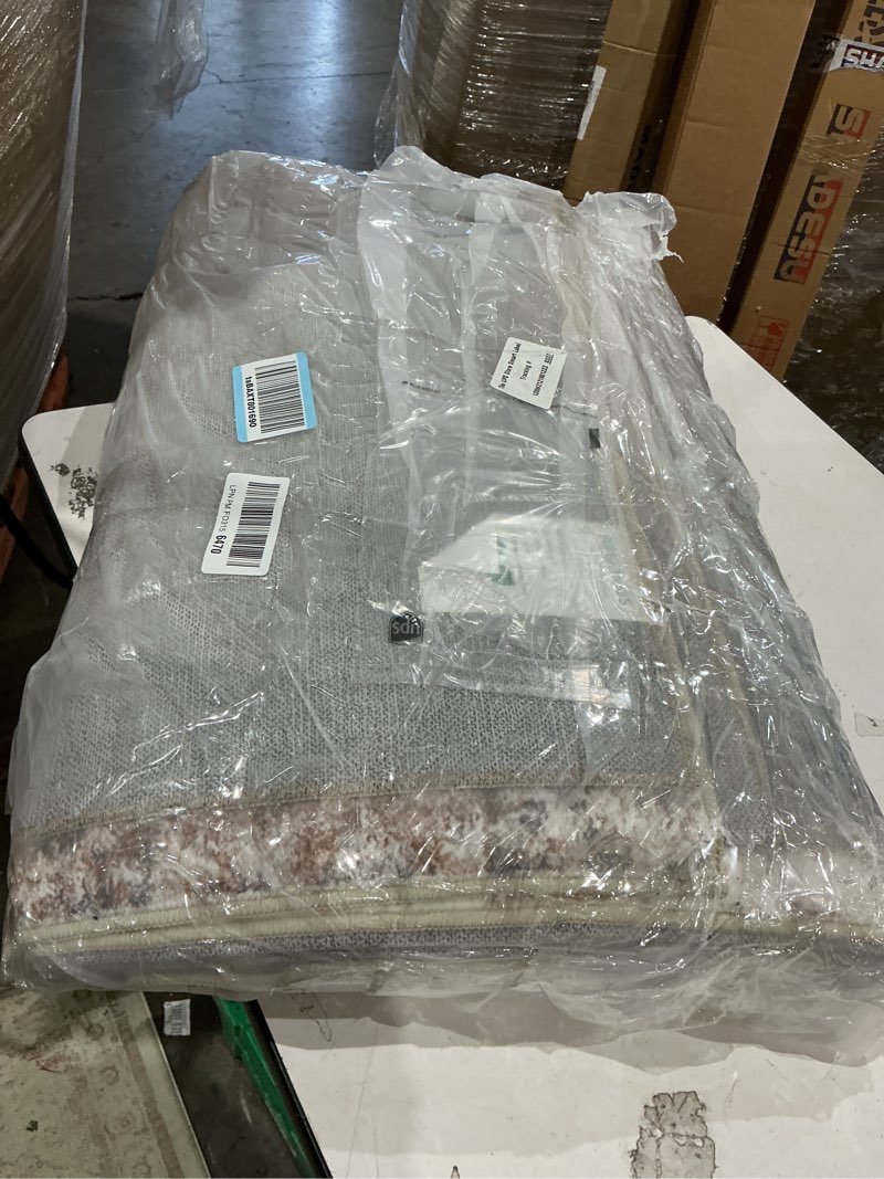 Condition photo showing Good Condition for area rugs 9x12 living room: washable large abstract modern soft rugs stain resistant indoor floor non slip accent carpet for bedroom nursery playroom office dining room dorm home decor- brown abstract grey brown 9' x 12' (rectangular)