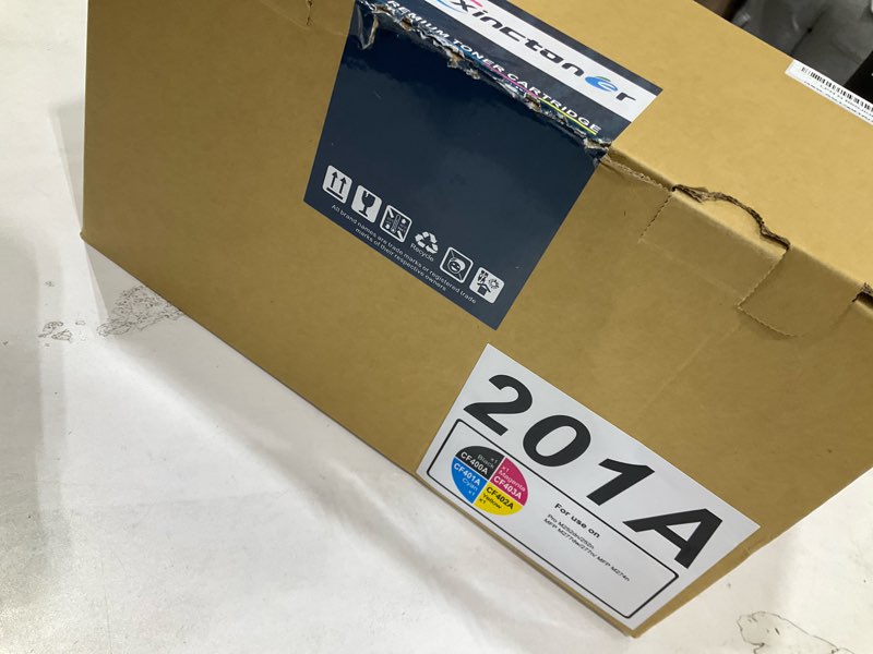 Condition photo showing New/Like New for 201A Toner Cartridge 4 Pack Compatible Replacement for HP 201A CF400A CF401A CF402A CF403A for Color Laser Jet Pro MFP M277dw M252dw M277c6 M277n M277 M252n Printer (Black, Cyan, Magenta, Yellow) 201A 4-Pack