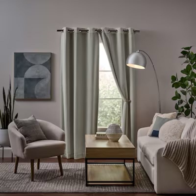 origin 37 84-in ivory blackout interlined grommet curtain panel pair