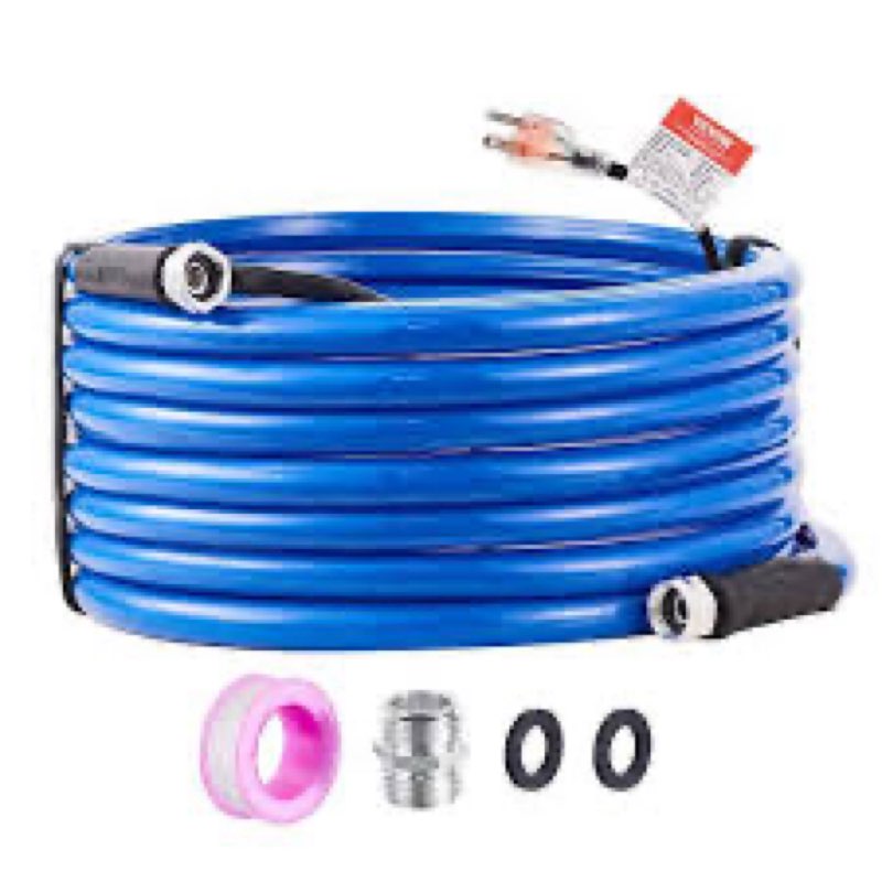 sgnjt 50ft heated water hose for rv,heated drinking water hose with thermostat,lead and bpa free,1/2