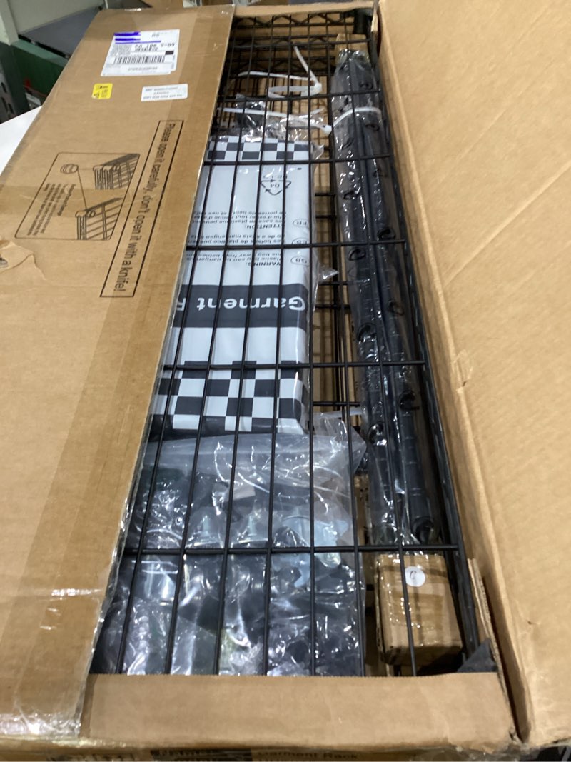 Condition photo showing Good Condition for FUTASSI Black Clothing Rack with Black Cover, P1C Plus Rolling Closet with Wheels, Metal Garment Rack for Hanging Clothes, Clothing Storage Wardrobe, 46" W x 18.5" D x 80.7" H, Load 524 Pounds Black Rack with Black Cover