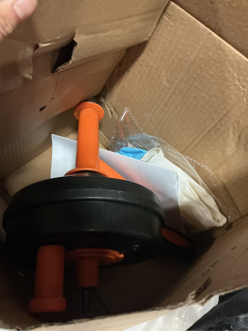 Condition photo showing Good Condition for drain auger, clog remover with drill adapter, 25 feet flexible plumbing snake use manually or powered for kitchen, bathroom and shower sink, comes with gloves (orange)