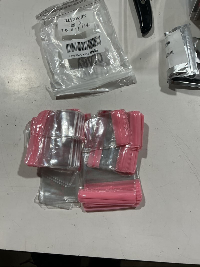 Condition photo showing Good Condition for clabby 120 pcs anti tarnish jewelry bags for organizer and storage clear pvc jewelry bag mini plastic pouch transparent rings earrings packing small zipper lock pouch for travel, 3 sizes (pink) 120 pink