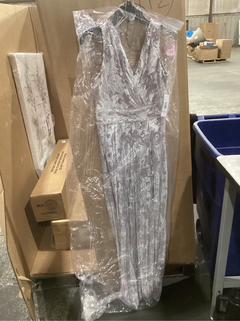 R&M Richards Women's Foil Radiance Evening Gown, Lavender/Silver size 6