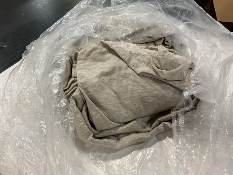 Condition photo showing As Is for european linen duvet cover, king/cal king, natural chambray