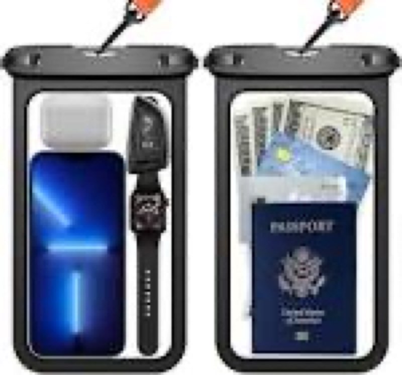[up to 10] large waterproof phone pouch bag - 2 pack waterproof phone case for iphone 16 15 14 pro max galaxy s25 s24 ultra, ipx8 cellphone water protector pouch beach essentials travel must haves