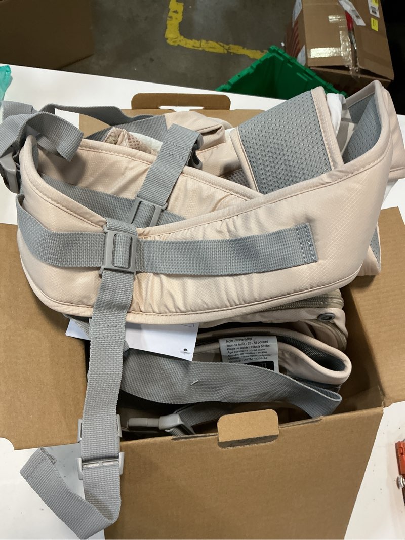 Condition photo showing Good Condition for momtory stowngo pro safety-certified ultra storage baby carrier, khaki | plus size friendly, 6 carry positions, front & back, baby carrier with hipseat, fits 7-50lbs newborn to toddler