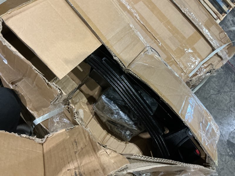 Condition photo showing As Is for tandem trailer leaf spring 5 leaf double eye 3000 lbs cap for 6000 lbs axle suspension, hanger & u-bolt kit 25-1/4" length fits for sw5, for round trailer axle - set 4 set 4 & u-bolt kit & hanger kit