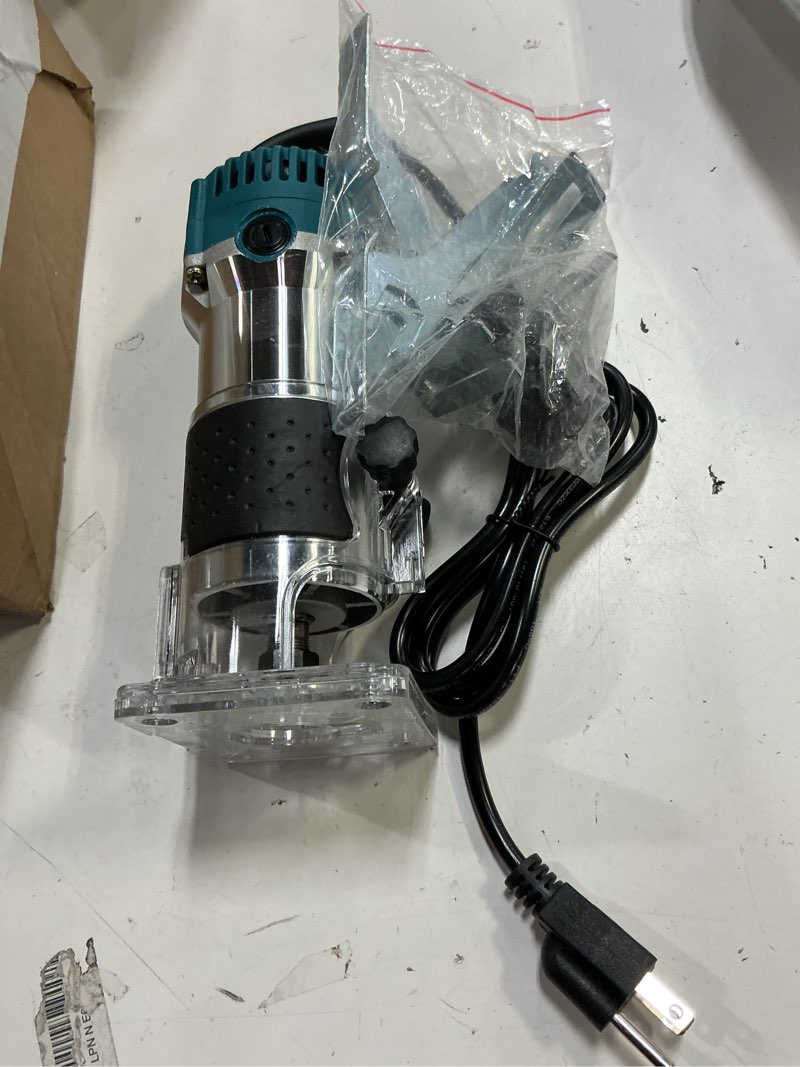 Condition photo showing As Is for router tool, wood router trimmer power electric hand trim palm woodworking cortadora de madera router para madera laminate milling engraving joiner tool for slotting carving 800w 30000r/min