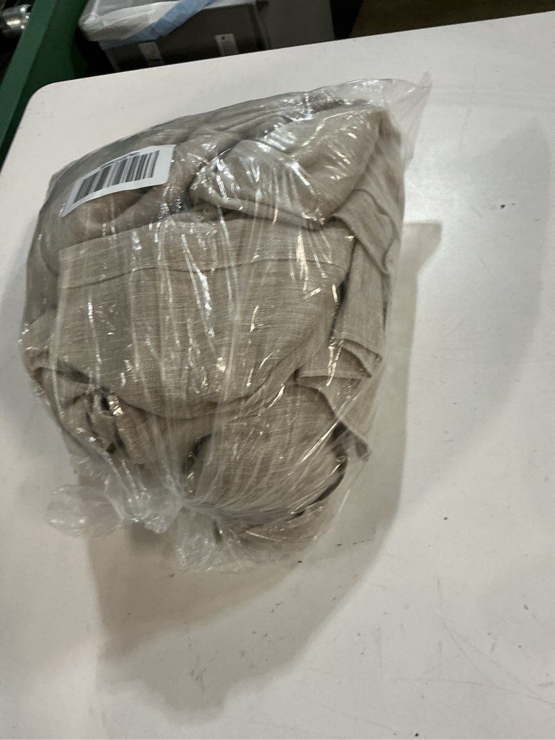Condition photo showing As Is for european linen sheer curtain set (set of 2), 48x96, flax