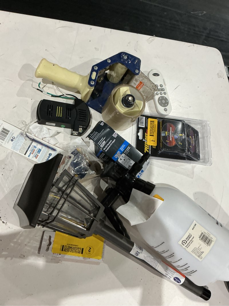 Condition photo showing As Is for assorted home improvement lot (small tools, screw, home accessories, etc.)