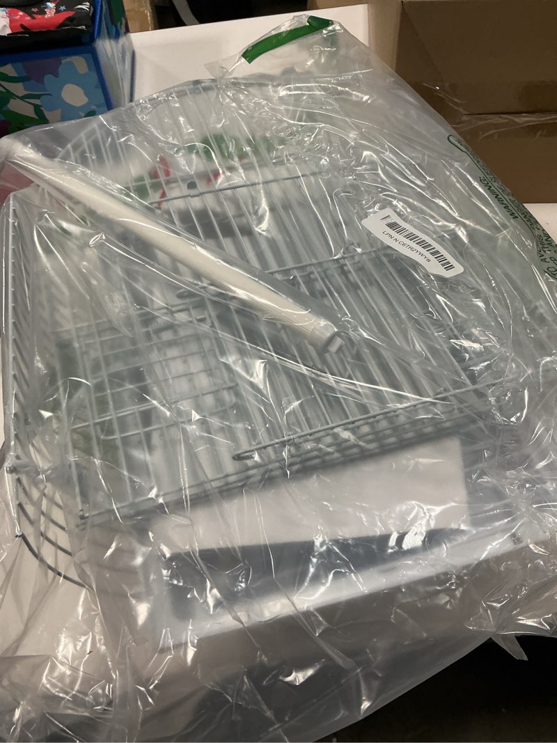 Condition photo showing As Is for small bird travel cage - lightweight small birds starter kit with birdcages and accessories great for parakeets lovebirds parrotlets finches canaries white 11.8"l x 8.9"w x 15.3"h