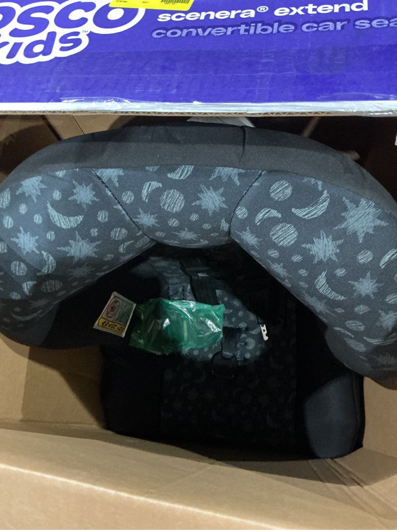 Condition photo showing Good Condition for cosco kids scenera extend infant & toddler convertible car seat, moonlit night, black